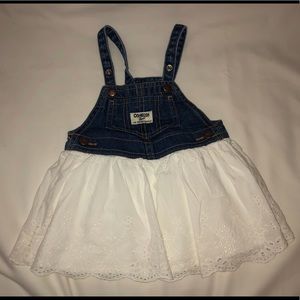 OshKosh B’gosh Denim & White Overall Dress 12M